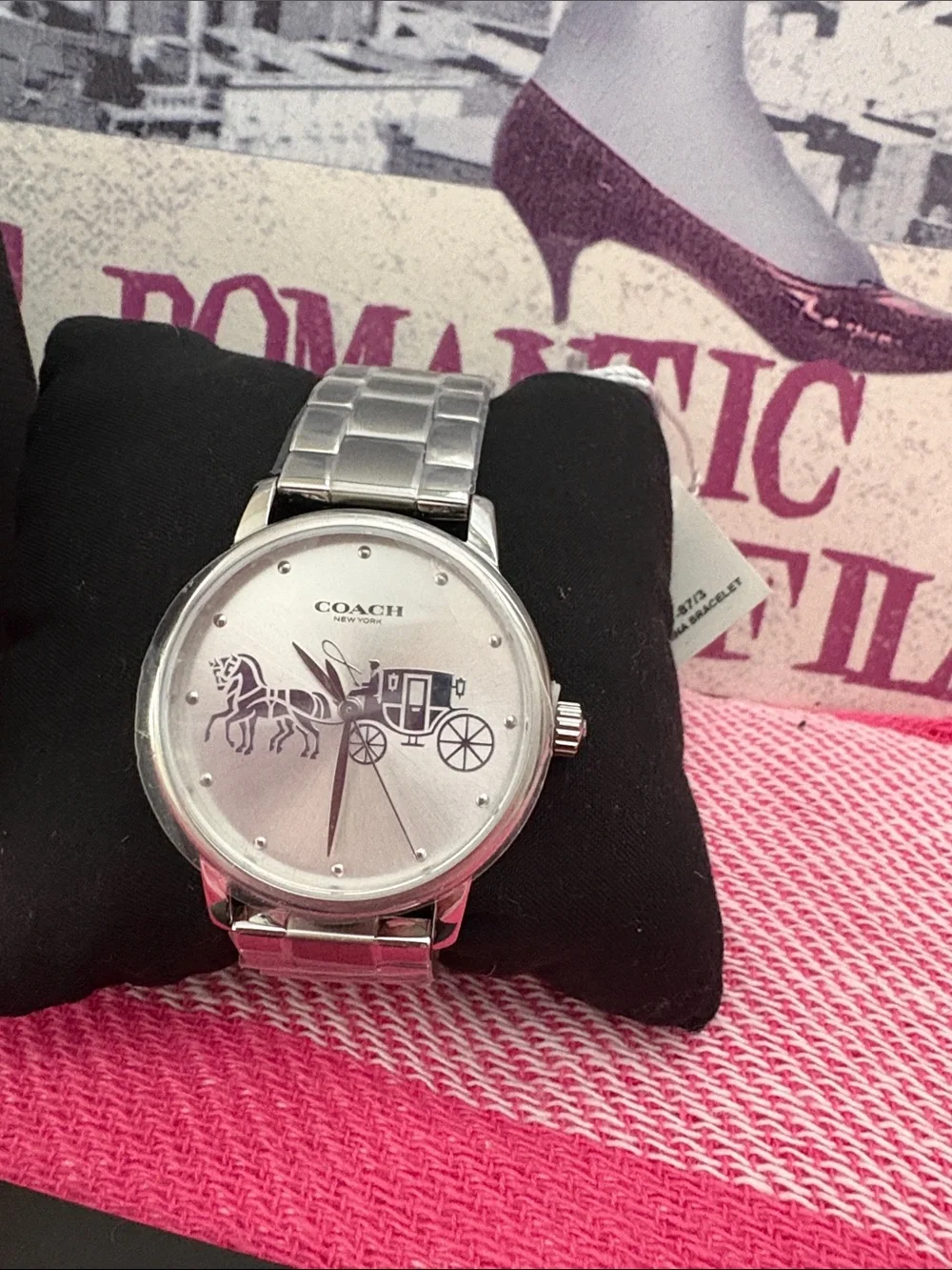 Coach Silver Watch with White Dial and Stainless Bracelet